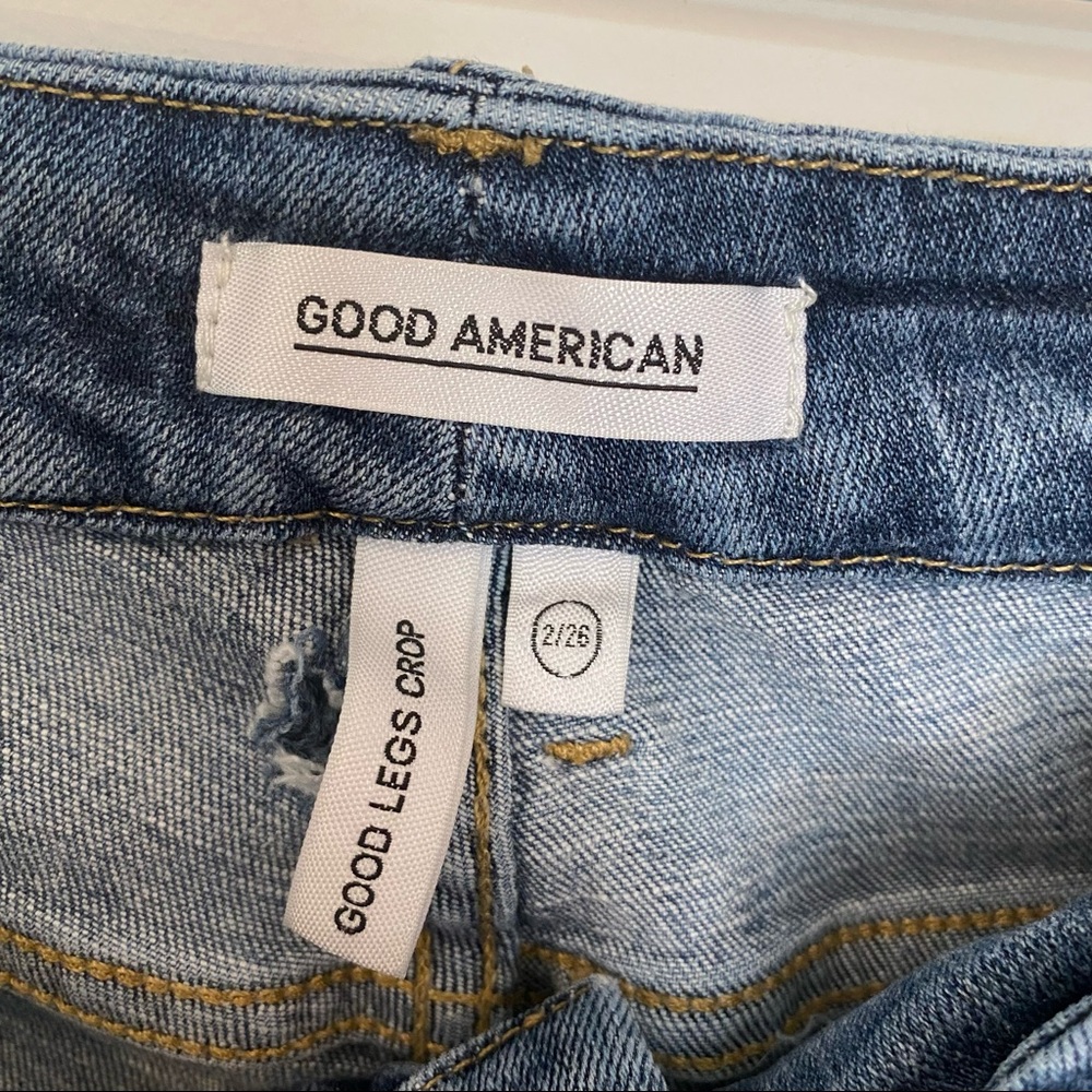 Good American Distressed Good Legs Crop Jeans - Picture 4 of 5